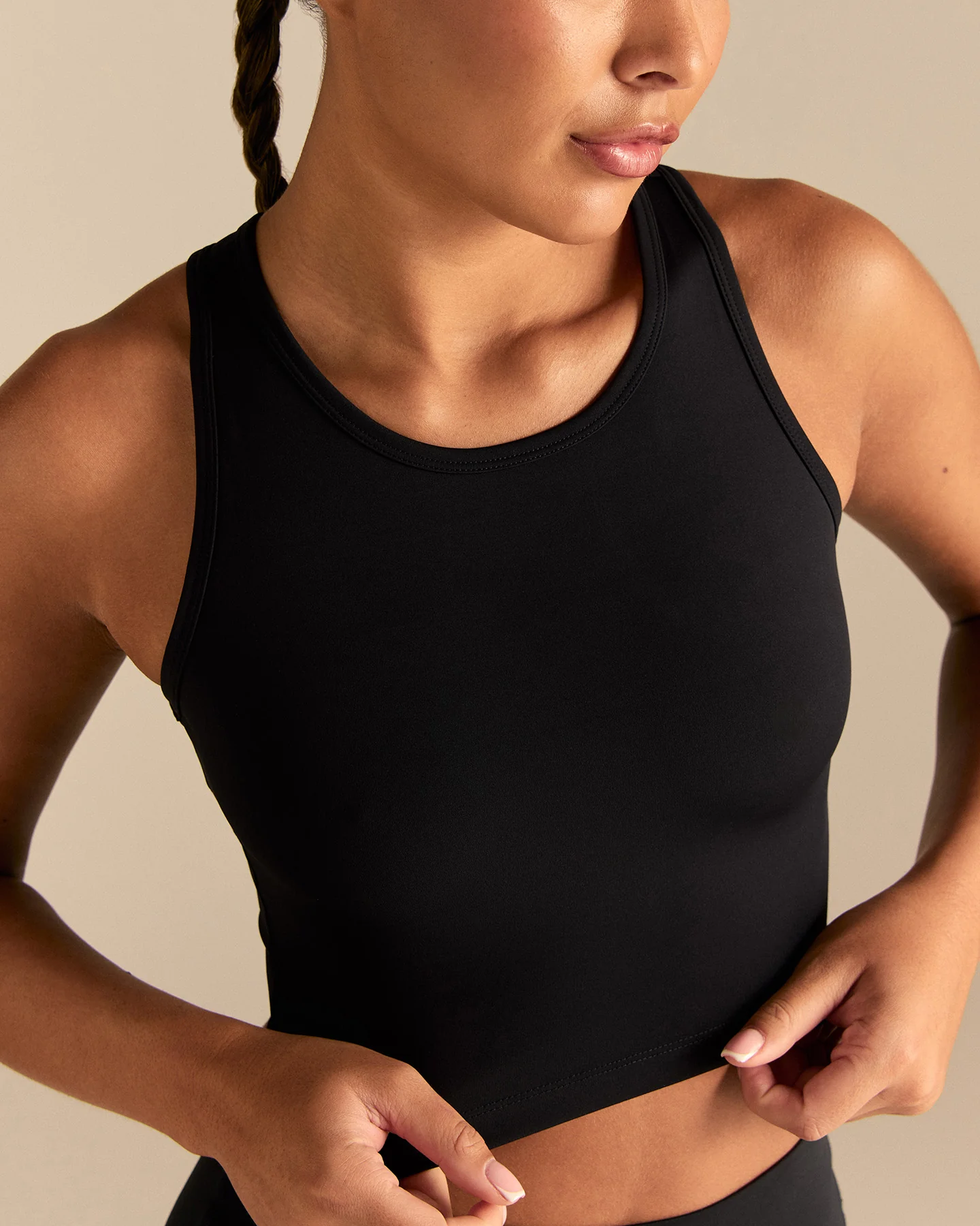 Essential Crop Tank Top | Black - Image 3